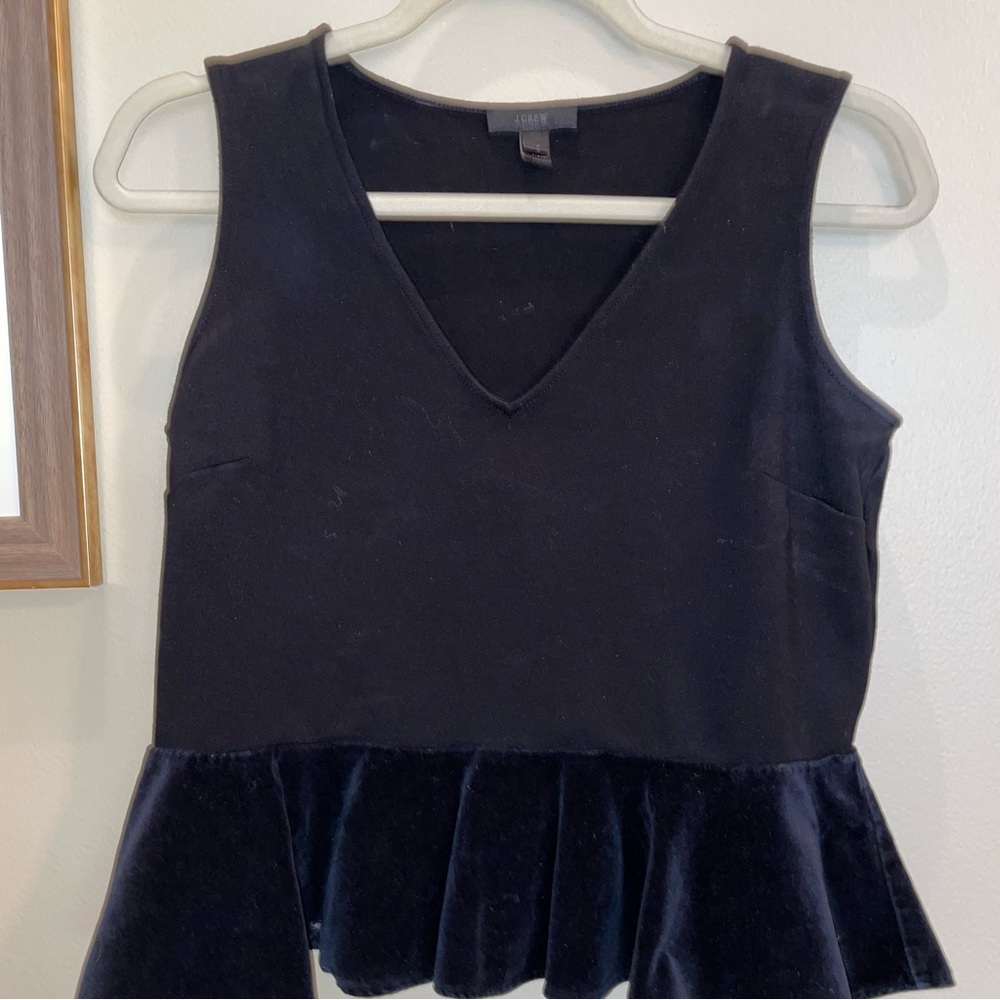 J.Crew Velvet Peplum Top